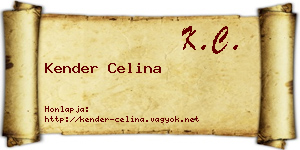 Kender Celina névjegykártya